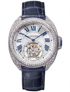 The luxury copy Clé De Cartier HPI00933 watches are made from 18k white gold and diamonds.