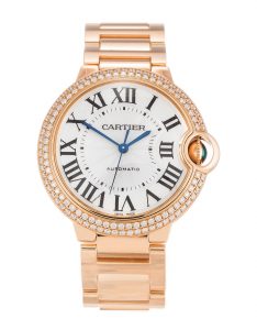 The attractive replica Ballon Bleu De Cartier WE9005Z3 watches are decorated with diamonds.