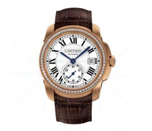 The 38 mm replica Calibre De Cartier WF100013 watches have silver-plated dials with Roman numerals.