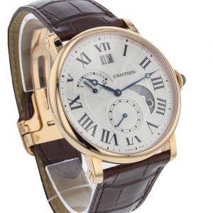 The 42 mm replica Rotonde De Cartier W1556240 watches have silver-plated dials.