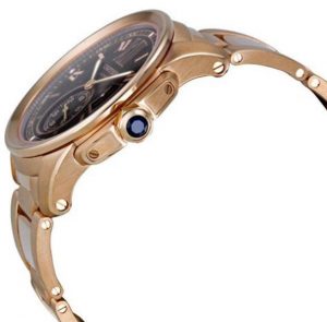 The luxury fake Calibre De Cartier W7100040 watches are made from 18k rose gold.