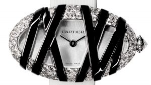 The precious replica Cartier Baignoire Interdite watches are made from 18k white gold and diamonds.