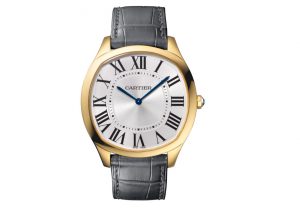 The male fake Drive De Cartier WGNM0011 watches have silver-plated dials.